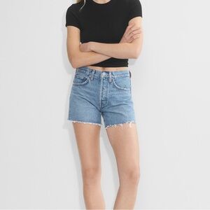 Agolde Parker long Blue Denim Women's Shorts